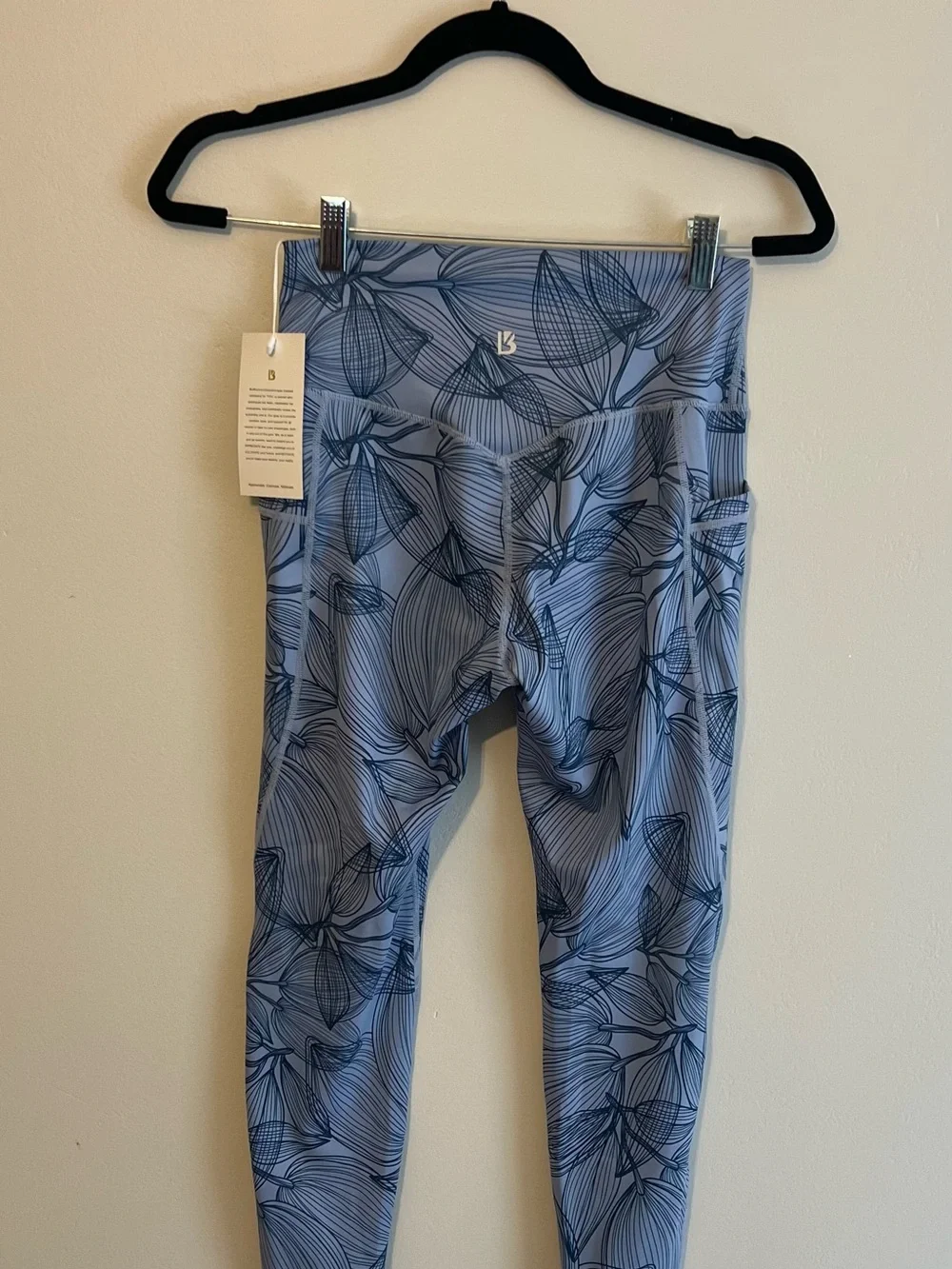 BuffBunny Limitless Legging Citrus Blue Floral-Leaf Print Leggings